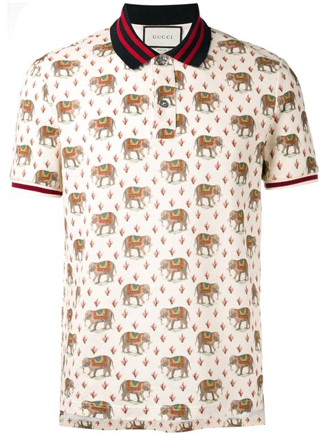 gucci elephant print polo shirt|authentic Gucci polo shirts.